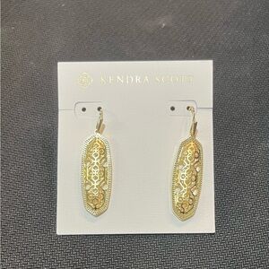 Kendra Scott Gold Metal Earrings Brand New In Box With Bag NWT